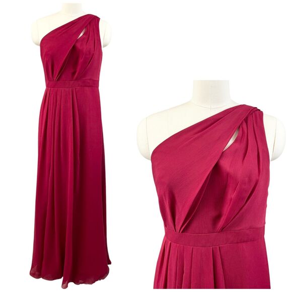 Davids Bridal Womens Maxi‎ Dress Size 10 Apple Red Bridesmaid Prom Formal Dressy - Picture 1 of 10